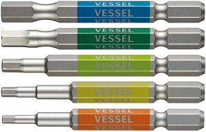 �x�b�Z��(VESSEL) 40V�Ή� �Г��w�b�N�X ���ʃr�b�g 5�{�g �Ε�2.5/3/4/5/6×65 GS5P-31