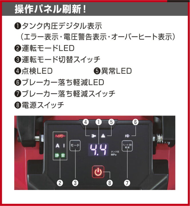 楽天市場】マックス(MAX) 高圧エアコンプレッサー AK-HH1301E(8L 