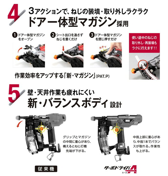 楽天市場】マックス(MAX) 高圧41mmターボドライバーA HV-R41G6(D  