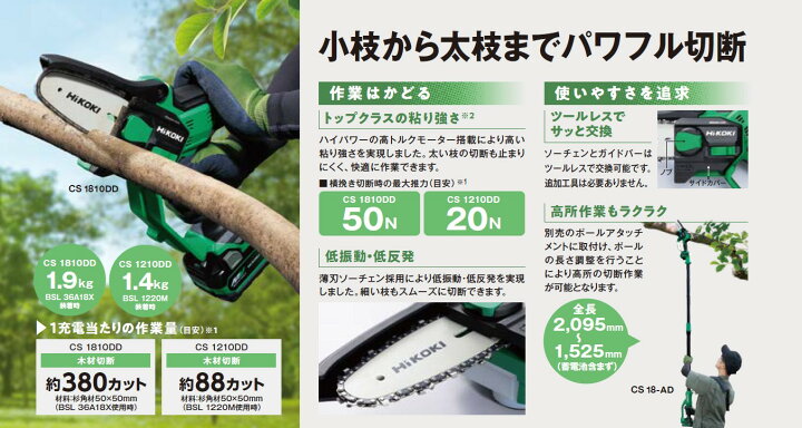 楽天市場】HiKOKI(ハイコーキ) CS1810DD(NN) 100mm充電式 小型 