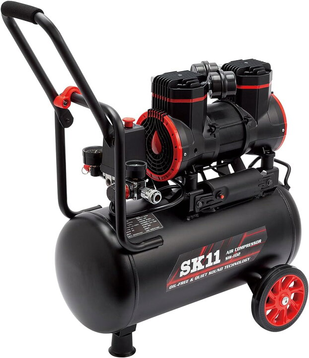 楽天市場】SK11(藤原産業) オイルレスエアコンプレッサー SW-102 