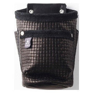 ふくろクラブ ビス袋(筒形) 黒 LEG-312 サイズ:H180(150)×W100×D30mm 本革