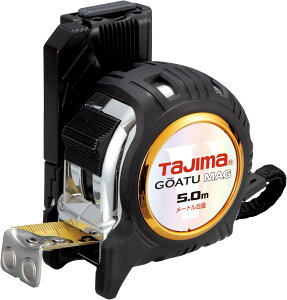 タジマ(TJMデザイン) コンベックス 剛厚G25mm幅5.0m左セフマグ GASFGLM2550L 左装着 左手用 折れ曲がりに強く耐久性ある剛厚テープ 鉄にガッチリ付くマグ爪採用 衝撃吸収力にアーマードケースを採