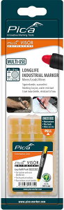 Pica ピカマーカー 991/44/SB/03 VISOR パーマネント工業用マーカー 替芯 黄 4本入・防水・高耐久・粗面対応・替え芯セット
