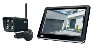 マザーツール ワイヤレス防犯カメラ モニターセット MT-WCM400 フルHD 10.1型タッチ IP66 見通し300m 4台増設 SD256GB-外付HDD10TB JAN4986702409241