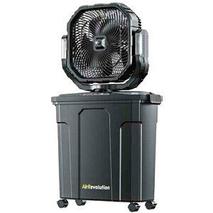 KM�l�N�X�g AirRevolution MIST FAN-BIG �u���b�N �[�d�� �~�X�g�t�@�� 22L 30000mAh �L���X�^�[�t LED���C�g �Ɩ��p ��^
