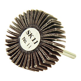 SK11 フラップホイル No.11 30X10X3/#180 軸径3mm 粒度180 電気ドリル エアーグラインダー用 金属 木工の研磨 サビ落とし 塗装はがしに