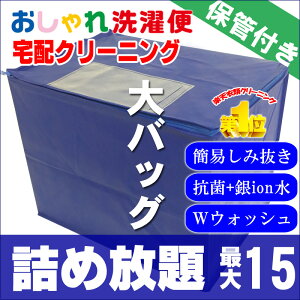 【送料無料】クリーニング 詰め放題 宅配 15点 クリーニング 保管 衣替え 新生活 タカケン ダブルウォッシュ 汗とり 最大一年保管 宅配クリーニング【サービス特集認定商品】15点 保管ありコース