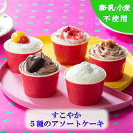【卵乳小麦アレルギー対応】【グルテンフリー】すこやか5種のアソートケーキ（米粉使用ミニケーキ詰め合…