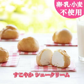 【卵乳小麦アレルギー対応】【グルテンフリー】すこやかシュークリーム　24個（6個入り×4袋）【アレルギー対応 卵・乳・小麦不使用　誕生日　ギフト　　豆乳　米粉　記念日　プレゼント　ケーキ　シュークリーム】