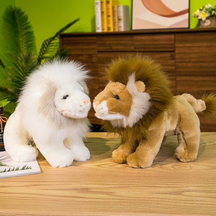楽天市場 ライオン ぬいぐるみ リアル 赤ちゃん かわいい 25cm ホワイト イエロー 貴子楽天市場店