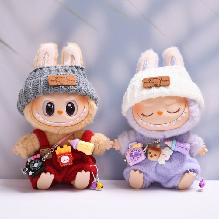 楽天市場】labubu キーホルダー ぬいぐるみ 服 オーバーオール ニット 