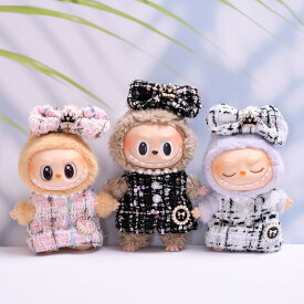 labubu キーホルダー ぬいぐるみ 服 ラブブのぬいぐるみ 適用 着せ替え コスチューム 洋服 リボン 2点セット 人気のラブブのコスチューム プレゼント