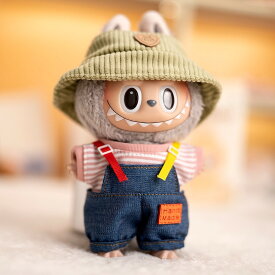labubu キーホルダー ぬいぐるみ 服 帽子 シャツ オーバーオール 3点セット ぬい服 ラブブのぬいぐるみ 適用 着せ替え コスチューム