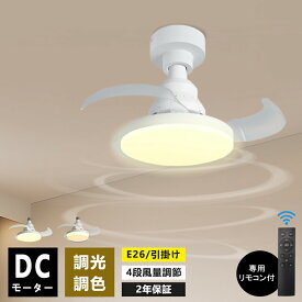 シーリングファンライト リモコン付き 天井 シーリングライト ファン DCモーター LEDシーリングライト 薄型 シーリングファン ファン付 LED電球 天井照明 北欧 扇風機 おしゃれ リビング 軽量 小型 静か 調光調色 E26 6畳