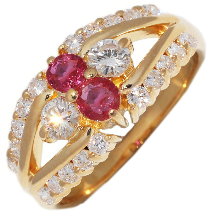 楽天市場】指輪 K18YG ルビー0.39ct/ダイヤ0.73ct 11号 : たかみ質店  