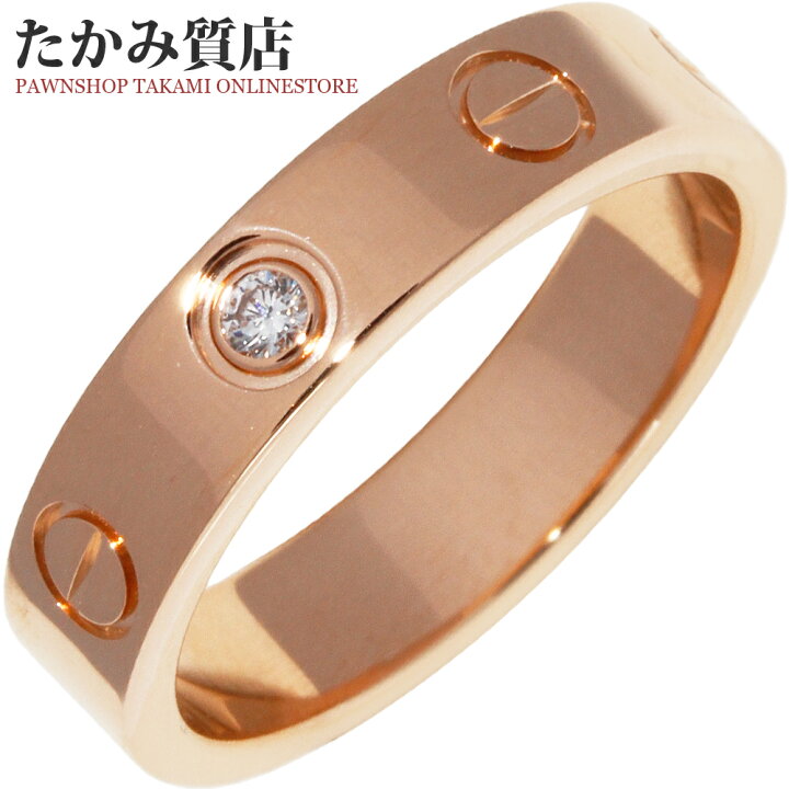 楽天市場】カルティエ 指輪 K18PG ダイヤ1P(0.02ct) ミニラブリング  