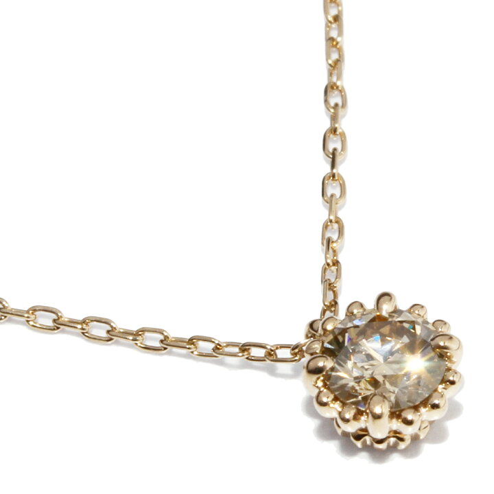 楽天市場】カシケイ ペンダントネックレス K18BG ブラウンダイヤ0.20ct  
