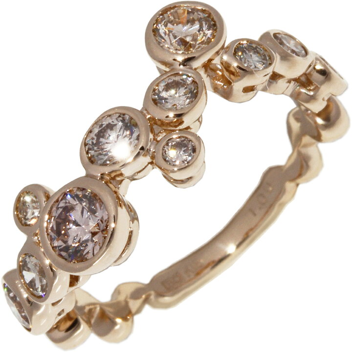 楽天市場】カシケイ 指輪 K18BG ブラウンダイヤ1.00ct ベゼルリング 10 