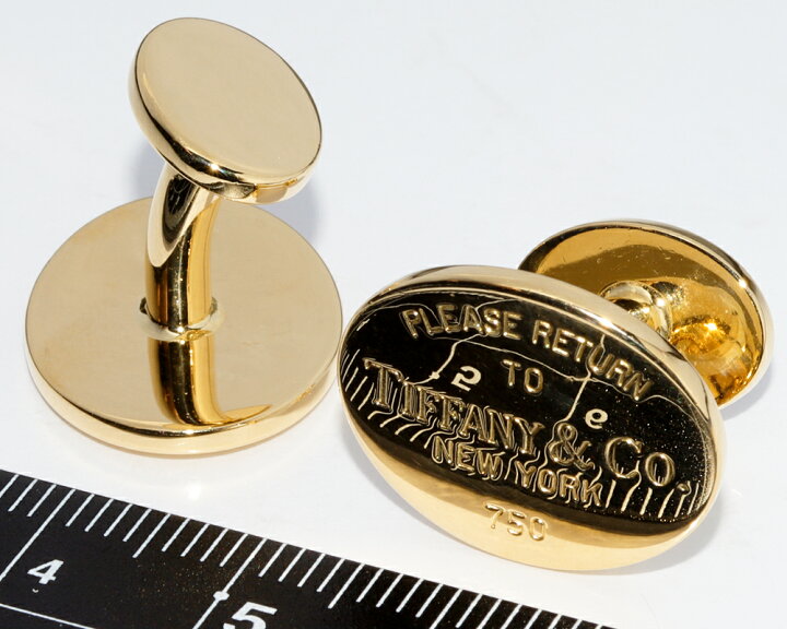 楽天市場】ティファニー カフス カフリンクス K18YG リターントゥ  