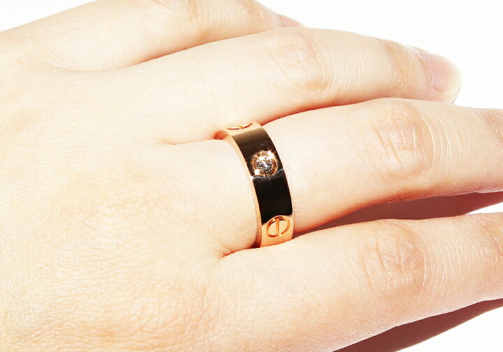 楽天市場】カルティエ 指輪 K18PG ダイヤ3P(0.22ct) ラブリング ハーフ  