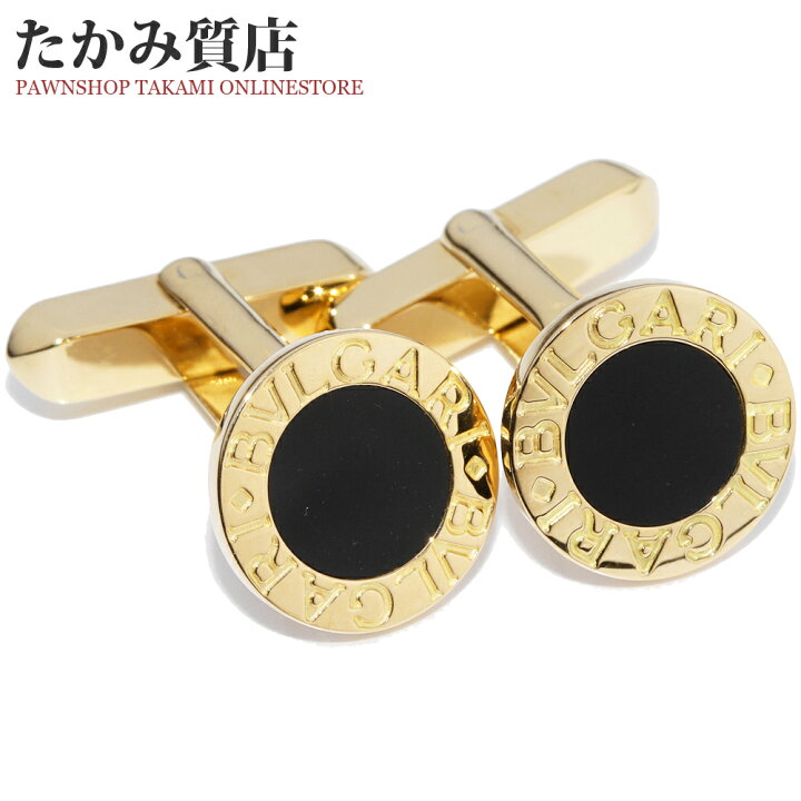 楽天市場】ブルガリ カフス カフリンクス K18YG オニキス2P ブルガリ  