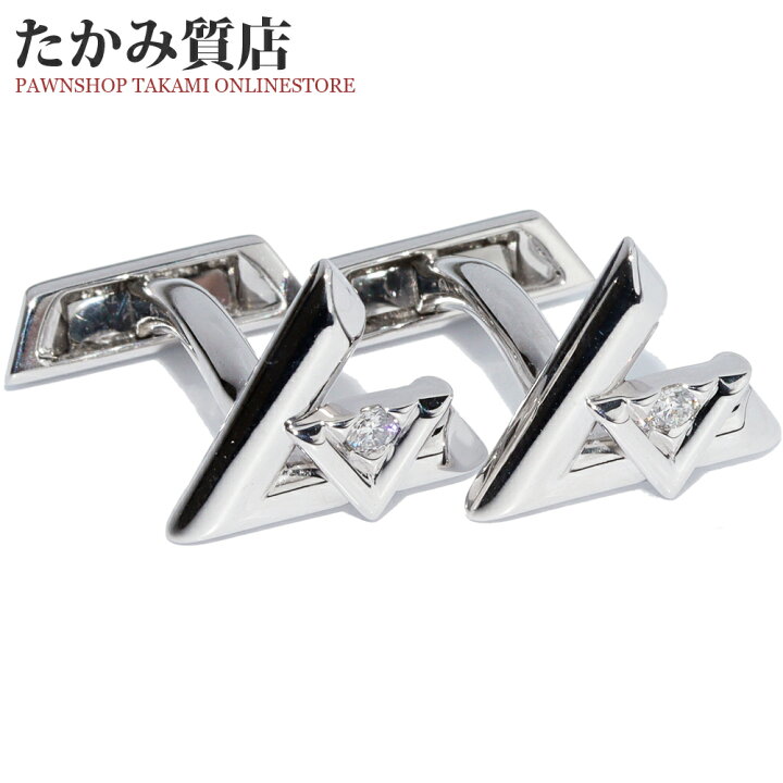 楽天市場】ルイヴィトン カフス カフリンクス K18WG ダイヤ2P(0.10  