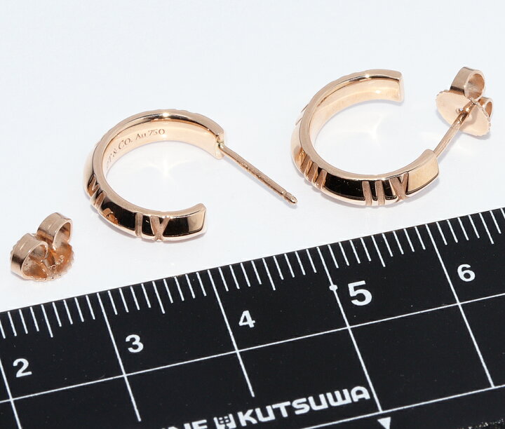 楽天市場】ティファニー ピアス K18PG アトラスx フープピアス 
