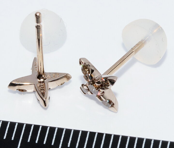 楽天市場】カシケイ ピアス K18BG ダイヤ0.23ct ネイキッドピアス 