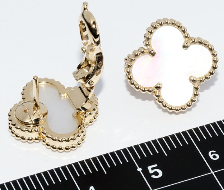 楽天市場】ヴァンクリーフ＆アーペル ピアス K18YG マザーオブパール  