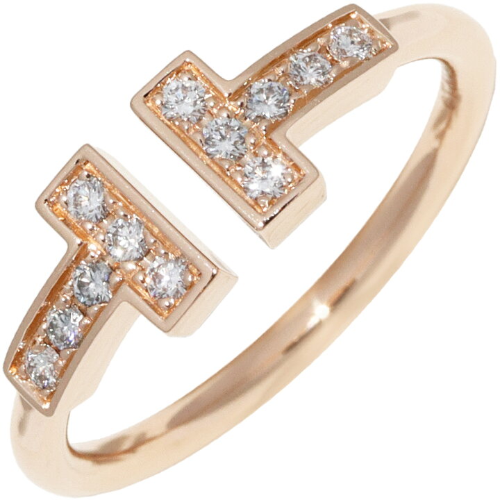 楽天市場】ティファニー 指輪 K18PG ダイヤ12P(0.13ct) Tワイヤー  