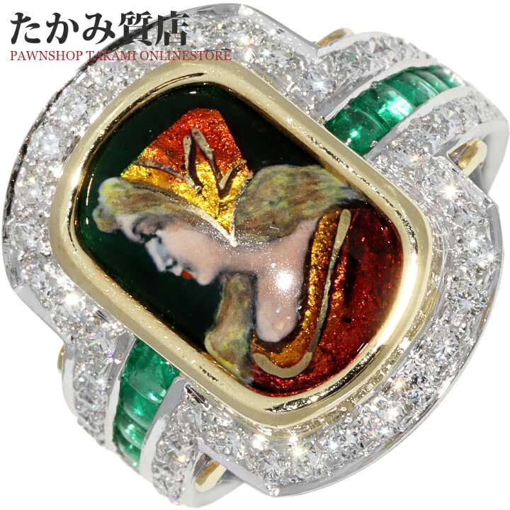 楽天市場】梶光夫 指輪 K18YG Pt900 エマーユ(エナメル・七宝  