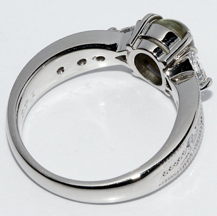 楽天市場】指輪 Pt900 キャッツアイ(猫目石)1.49ct ダイヤ0.30ct 9.5号 