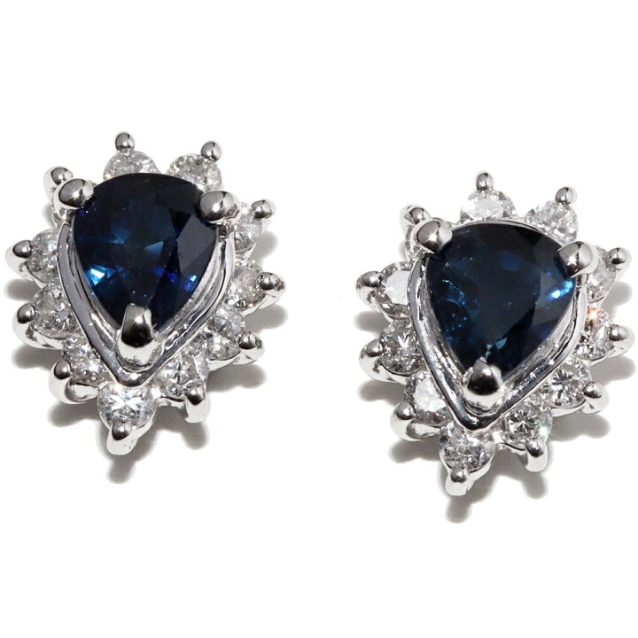 楽天市場】ピアス Pt850 サファイア0.76ct ダイヤ0.34ct : たかみ質店 