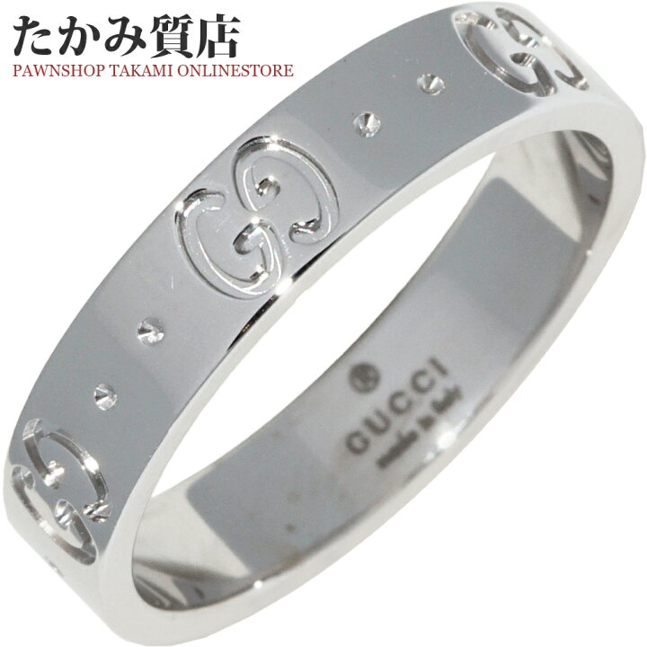 楽天市場】グッチ 指輪 K18WG アイコンリング #12(11.5号) : たかみ 