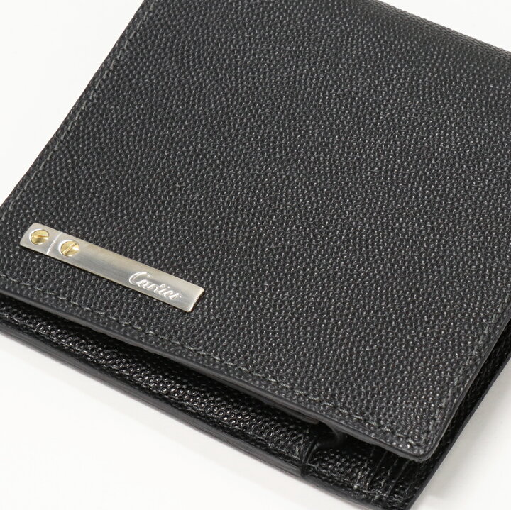 楽天市場】カルティエ 二つ折り財布(小銭入れあり) サントス カーフ 黒  
