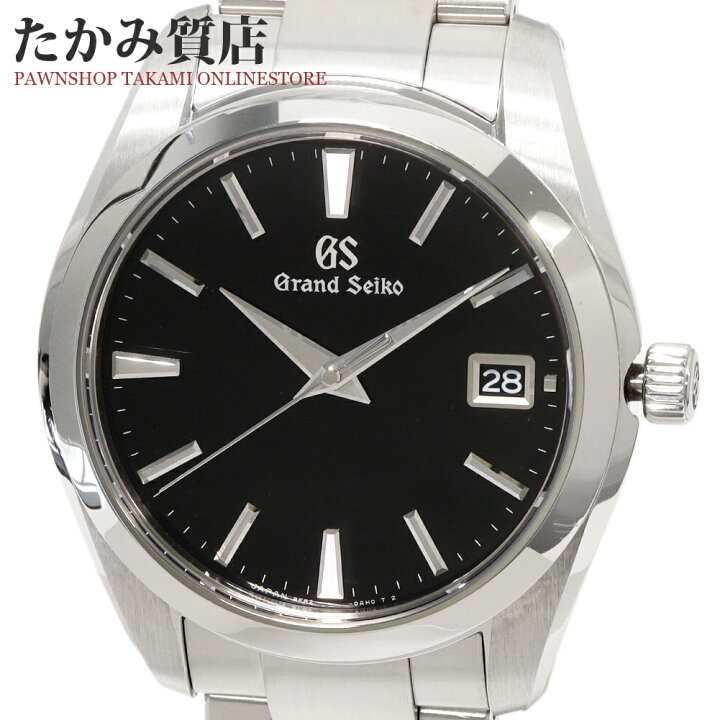 GSグランドセイコーSBGV2239F82クォーツメンズ黒文字盤