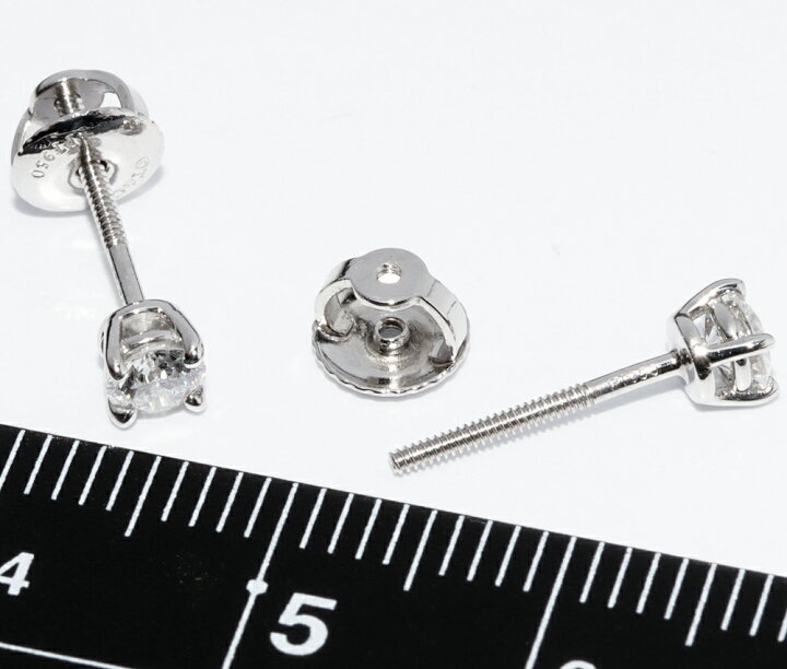 楽天市場】ティファニー ピアス Pt950 ダイヤ0.22ct ソリティアピアス 