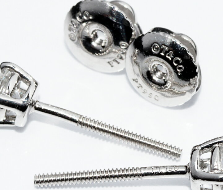 楽天市場】ティファニー ピアス Pt950 ダイヤ0.22ct ソリティアピアス 