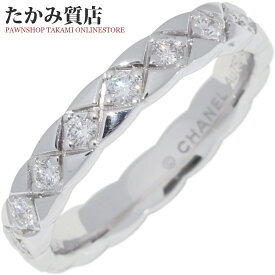 シャネル 指輪 K18WG ダイヤ18P(0.34ct) ココクラッシュ マリッジリング J11871 #47(6.5号)