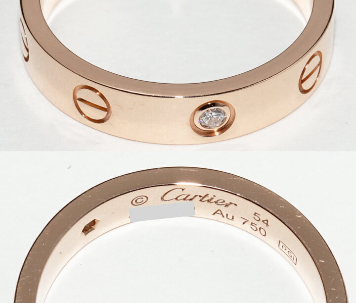 楽天市場】カルティエ 指輪 K18PG ダイヤ1P(0.02ct) ミニラブリング  