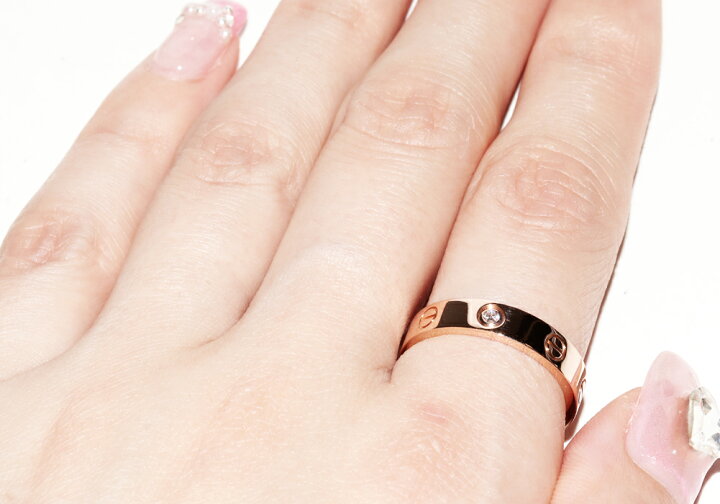 楽天市場】カルティエ 指輪 K18PG ダイヤ1P(0.02ct) ミニラブリング  