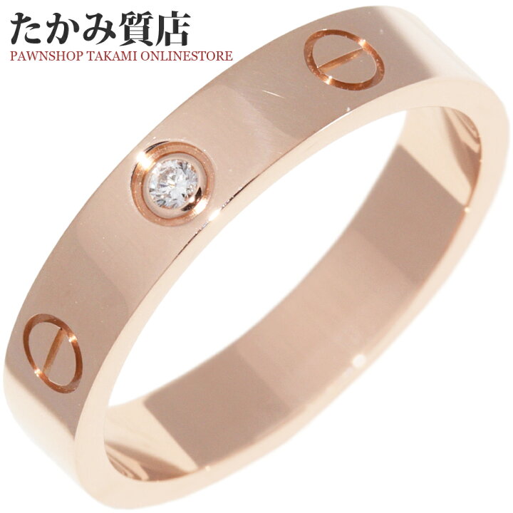 楽天市場】カルティエ 指輪 K18PG ダイヤ1P(0.02ct) ミニラブリング 