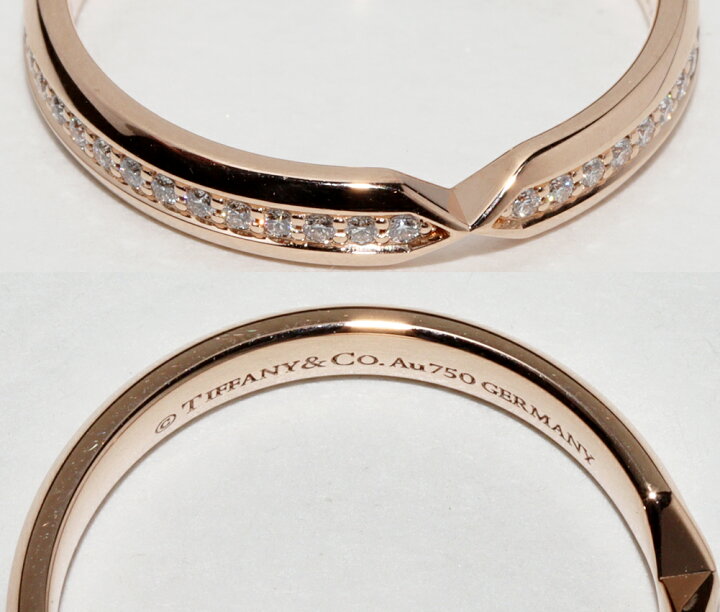 楽天市場】ティファニー 指輪 K18PG ダイヤ0.12ct ネスティング ナロー  