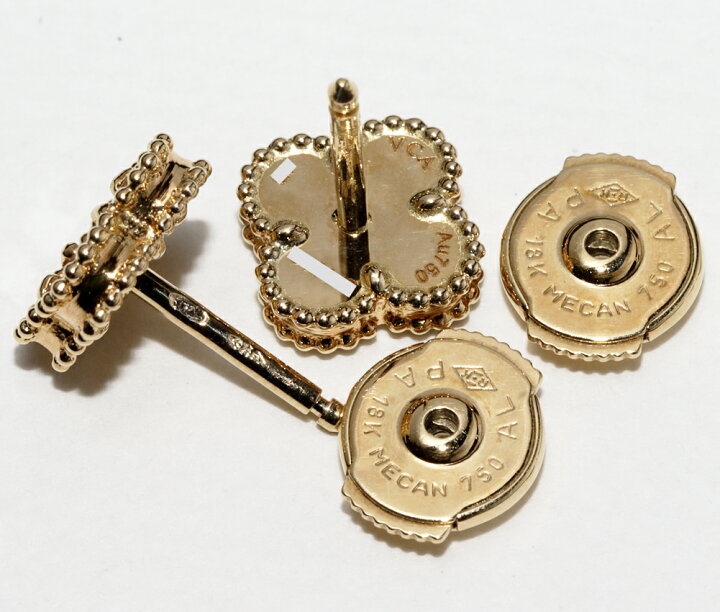 楽天市場】ヴァンクリーフ＆アーペル ピアス K18YG マザーオブパール2P 