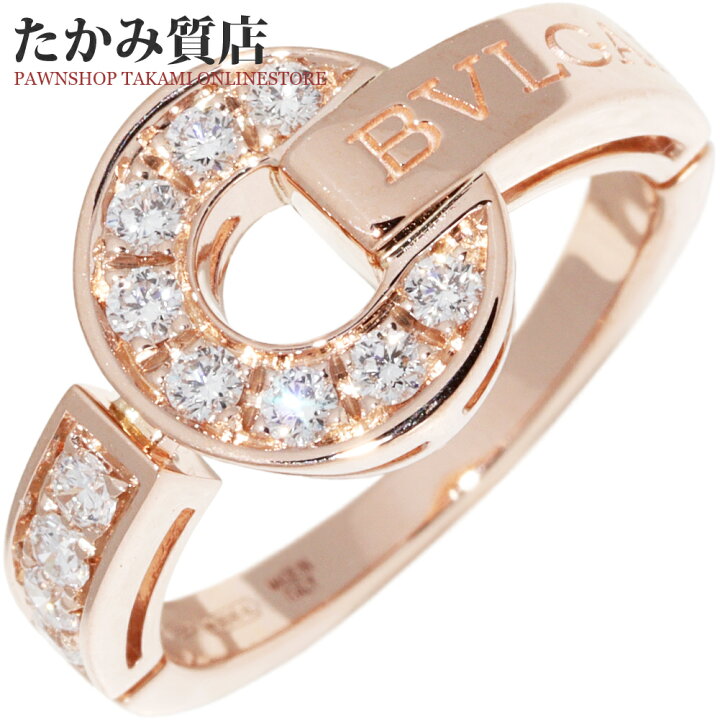 楽天市場】ブルガリ 指輪 K18PG パヴェダイヤ ブルガリブルガリリング  