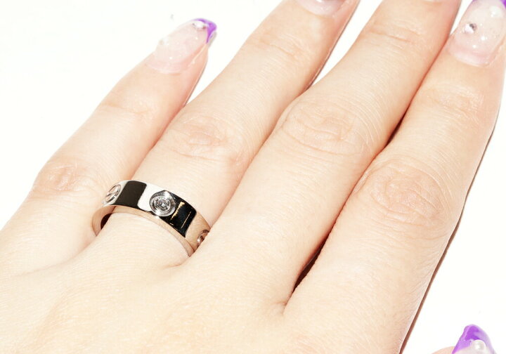 楽天市場】カルティエ 指輪 K18WG ダイヤ3P(0.22ct) ラブリング ハーフ 