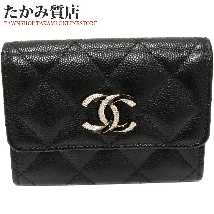 楽天市場】シャネル コインケース マトラッセ キャビアスキン 黒  