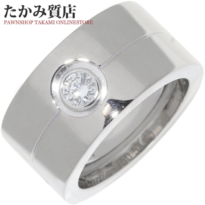 楽天市場】カルティエ 指輪 K18WG ダイヤ1P ハイラブリング #54(約14号  