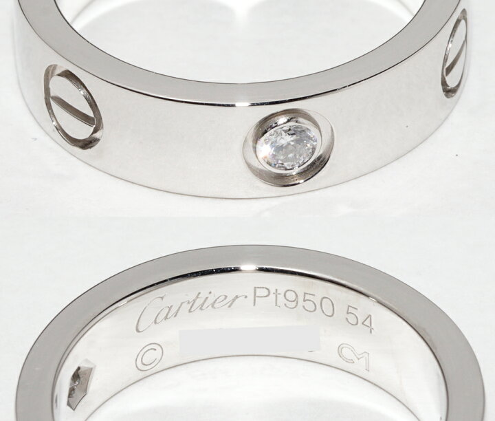 楽天市場】カルティエ 指輪 Pt950 ダイヤ1P(0.07ct) ラブリング B40467  